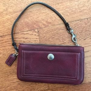 Leather Coach Wristlet
